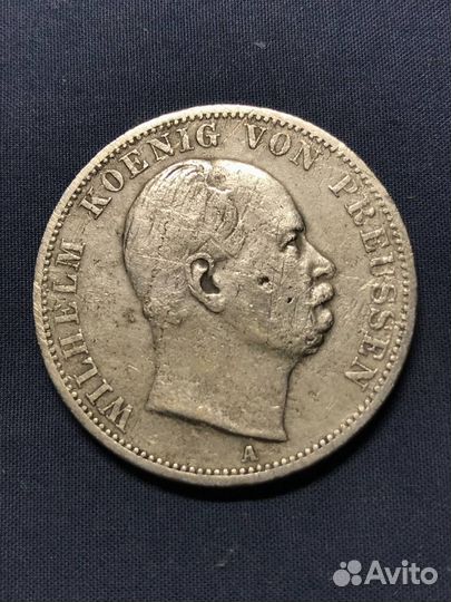 1 талер 1866 года. A. Вильгельм союзный талер