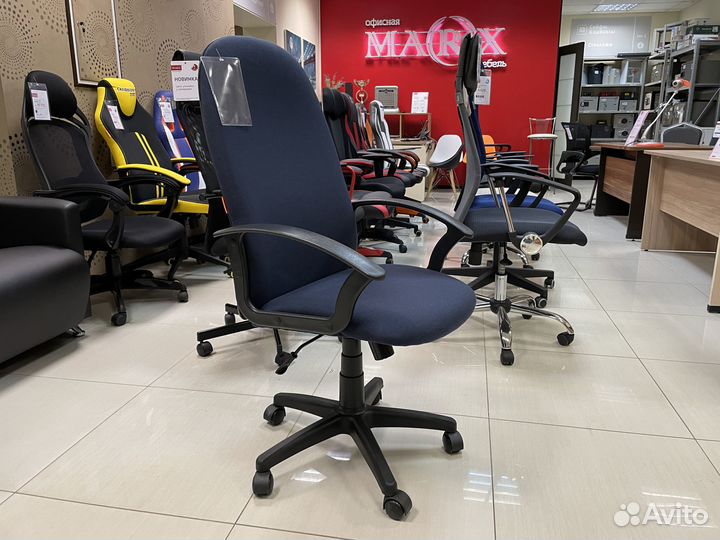 Кресло офисное chairman 289 синее ткань