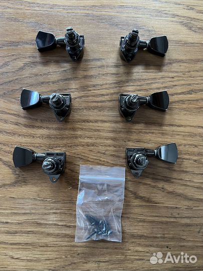 Локовые колки gotoh 3+3 черный хром