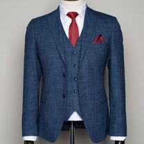 Мужской классический костюм синий тройка, Москва