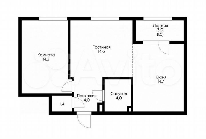 2-к. квартира, 54,6 м², 12/39 эт.