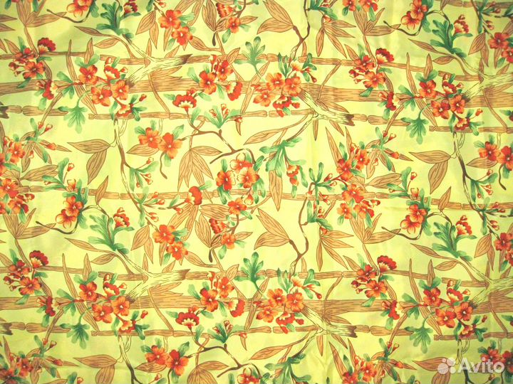 Ткань ацетатный шёлк с цветами отрез