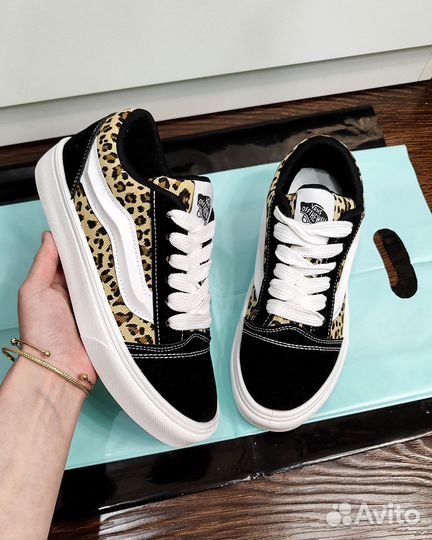 Кеды Vans леопардовые Knu Skool новые