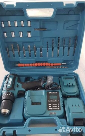 Шуруповерт Makita 26v-ударный с набором. 42Hm