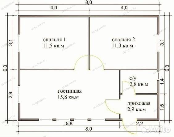 Каркасный садовые дом 8х6м для сезонного проживани