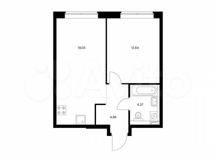 1-к. квартира, 40,9 м², 5/22 эт.