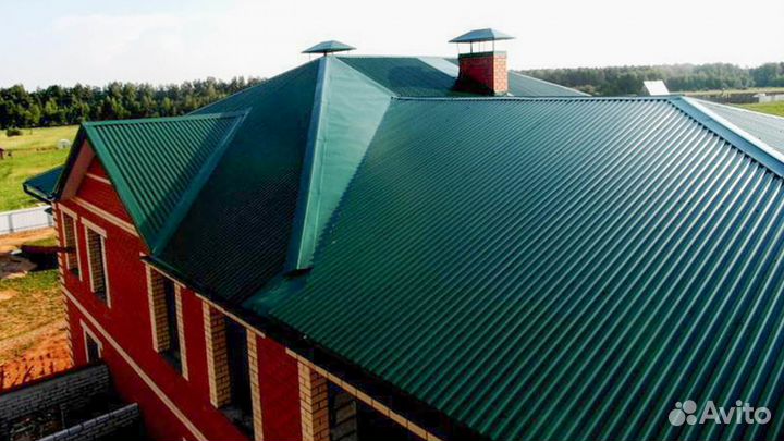Профнастил зеленый мох С8 и мп20