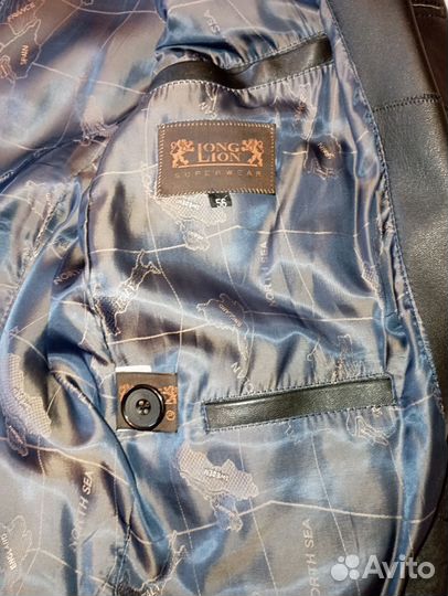 Кожаный пиджак мужской черный