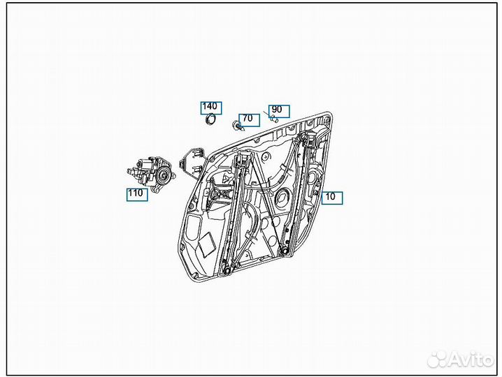 Мотор стеклоподъемника передний левый Mercedes Glc