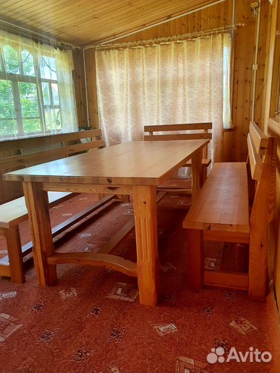 Стол с лавками для дачи и дома
