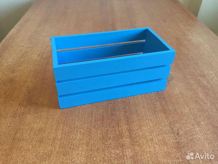 Деревянный ящик для хранения подарочный Синий