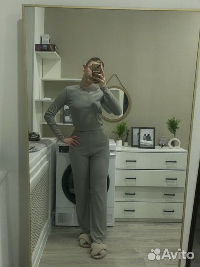 Костюм двойка трикотажный лапша женский