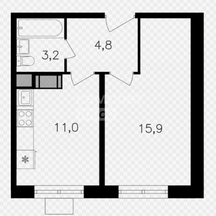 1-к. квартира, 34,9 м², 14/27 эт.