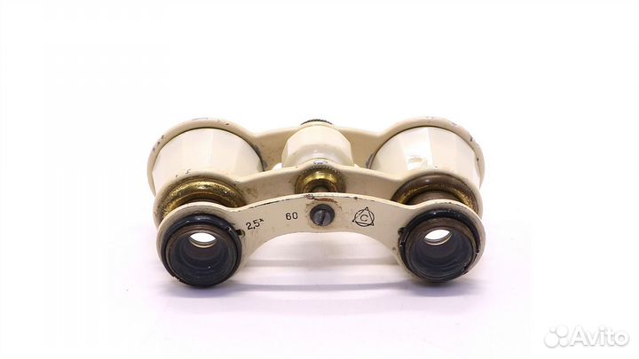 Бинокль театральный 2,5х60 белый (СССР, 1970)