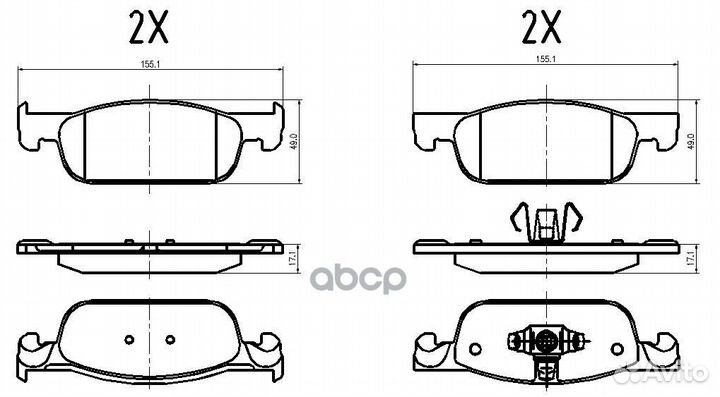 Колодки тормозные lada/renault xray/logan II/clioi