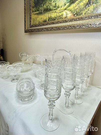 Хрусталь стопки бокалы рюмки вазочки фужеры