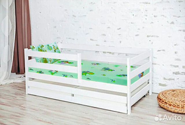 Кроватка софа эко из массива для малыша высокий бо