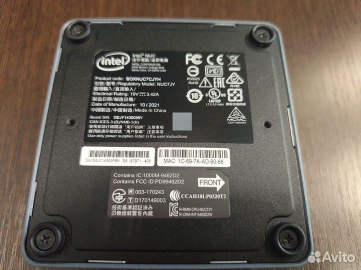 Неттоп мини пк Intel NUC7JY