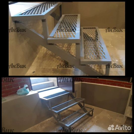 Крыльцо лестница с просечкой