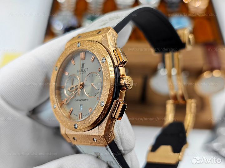 Hublot Gold Гравировки кварцевые мужские часы