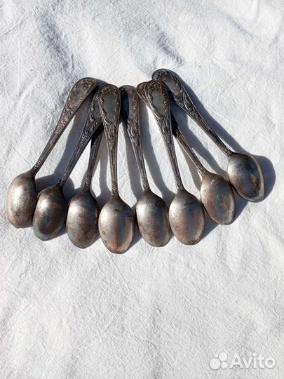 Чайные ложки мельхиор набор 8 шт