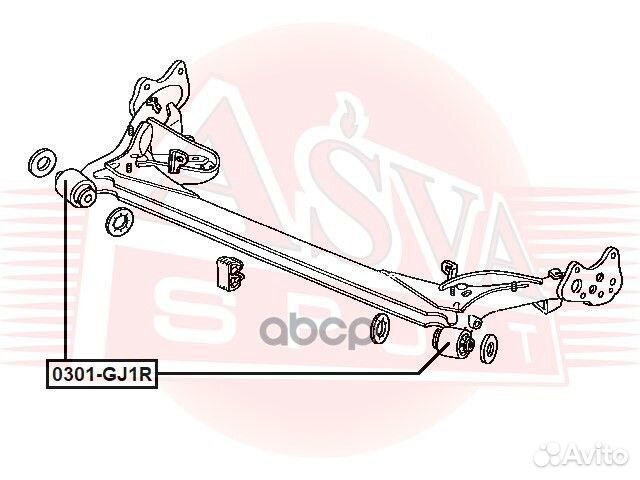 Сайлентблок задней балки 0301-GJ1R asva