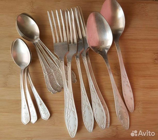 Ложки, вилки, чайные ложки СССР мельхиор