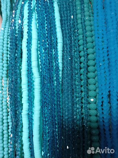 Стеклянные граненые бусины