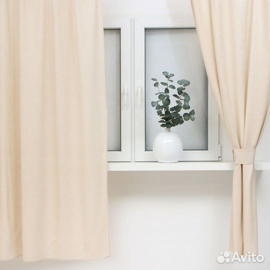 Шторы для кухни Этель ECO, цвет молочный, 130 +/6