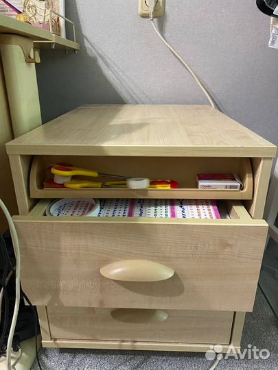 Тумба Дэми тув-09 выкатная на 2 ящика с пеналом