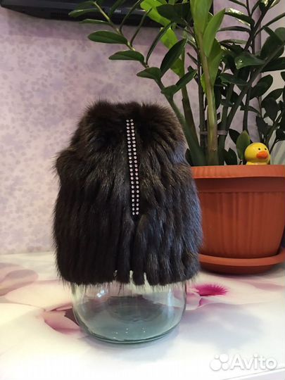 Шапка из вязаной норки