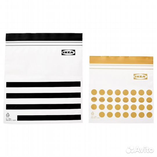 Пакет закрывающийся, черный/желтый, 60 шт икеа