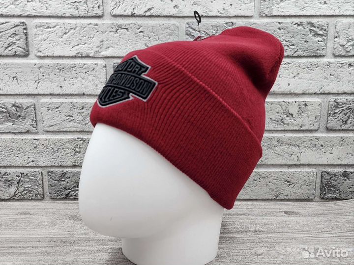 Шапка Harley Davidson бордовая с чёрным лого