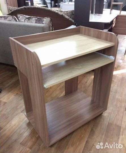 Стол с выдвижной полкой Ясень шимо