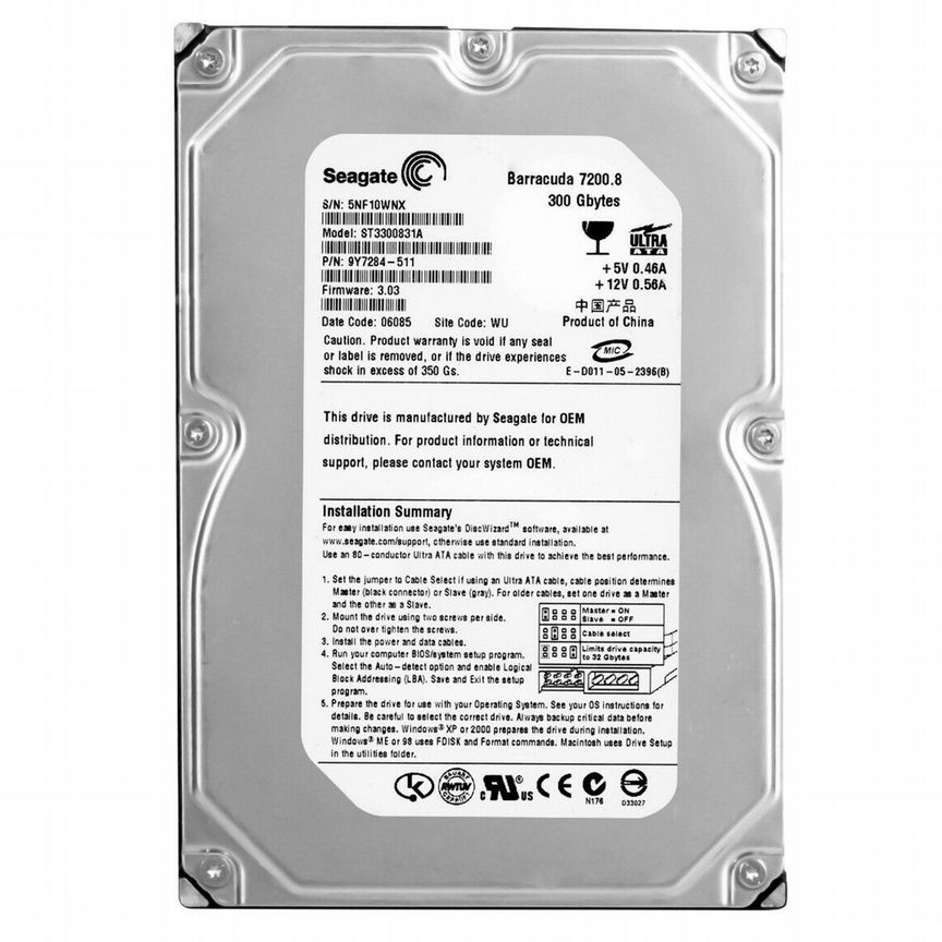 [ST3300831A] Жесткий Диск Seagate 300gb Ide 3.5 St3300831a