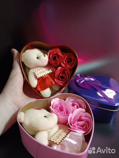 Подарочный набор Мишка и мыльные розы