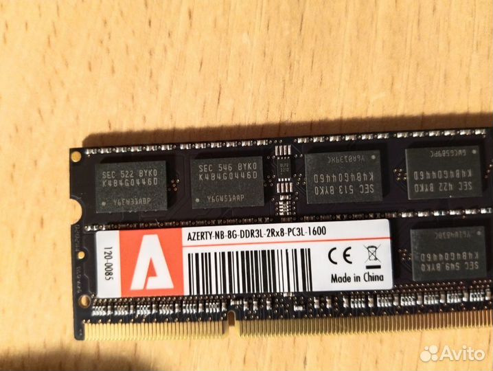 Оперативная память Azerty DDR3L 1x8Gb,1600MHz