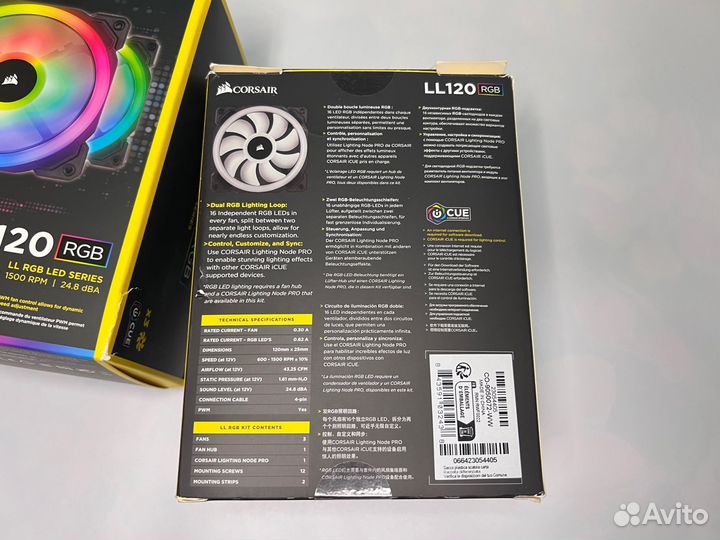 Corsair ll120 RGB iCUE 3шт + контроллер