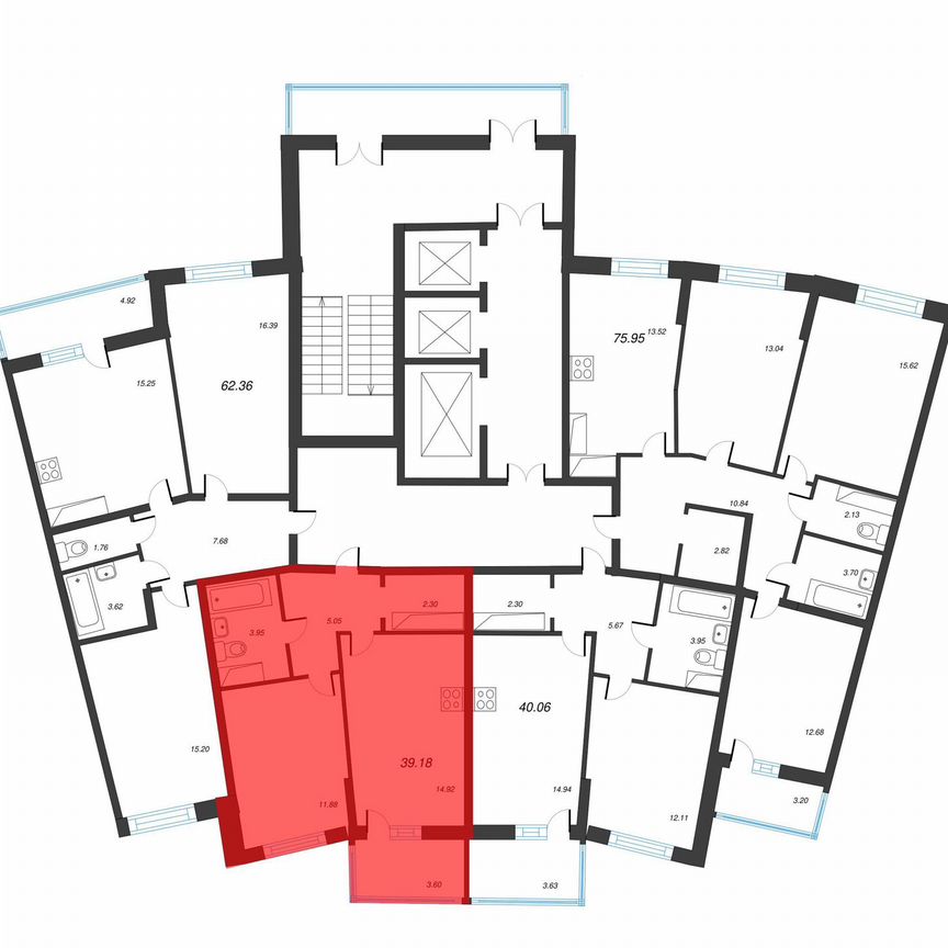 1-к. квартира, 41,7 м², 15/22 эт.