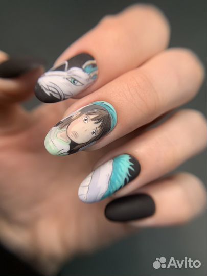 Маникюр наращивание ногтей гель-лак роспись ногтей