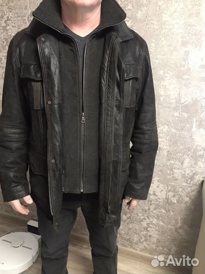 Мужская кожанная куртка 54-56размер