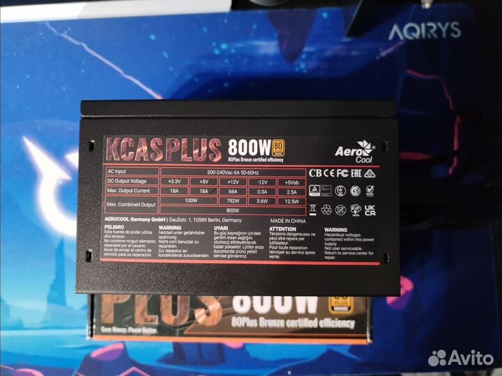 Блок питания 800 W Aerocool Kcas plus 80+ Bronze