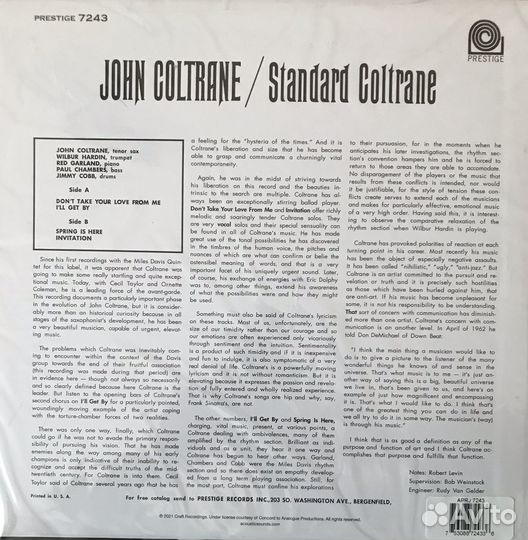 John Coltrane Analogue Productions