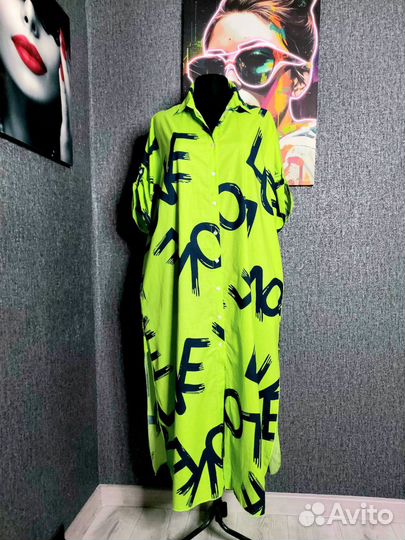 Платья рубашки хлопок,54