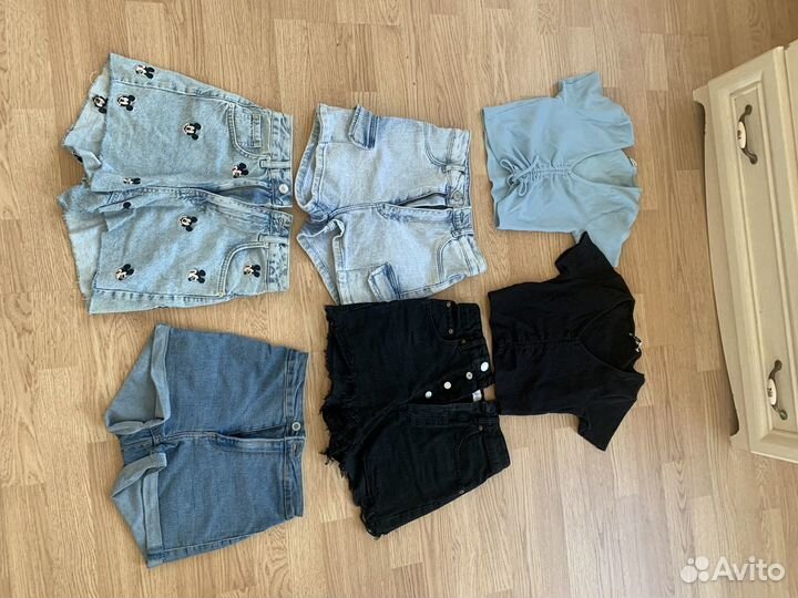 Шорты 4 пары + 2 топа Zara xs (32-34 )