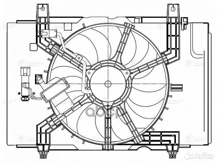 Вентилятор радиатора nissan tiida 04- (с кожухом)