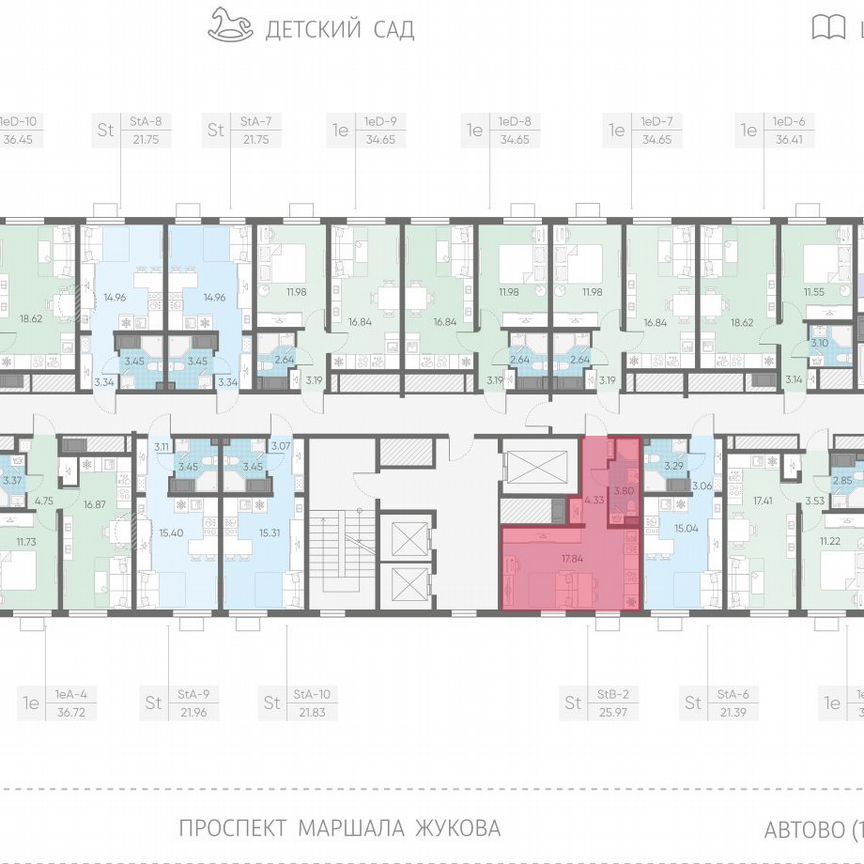 Квартира-студия, 26 м², 7/23 эт.