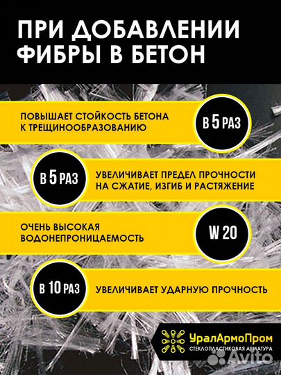 Фибра для бетона 1кг 9мм