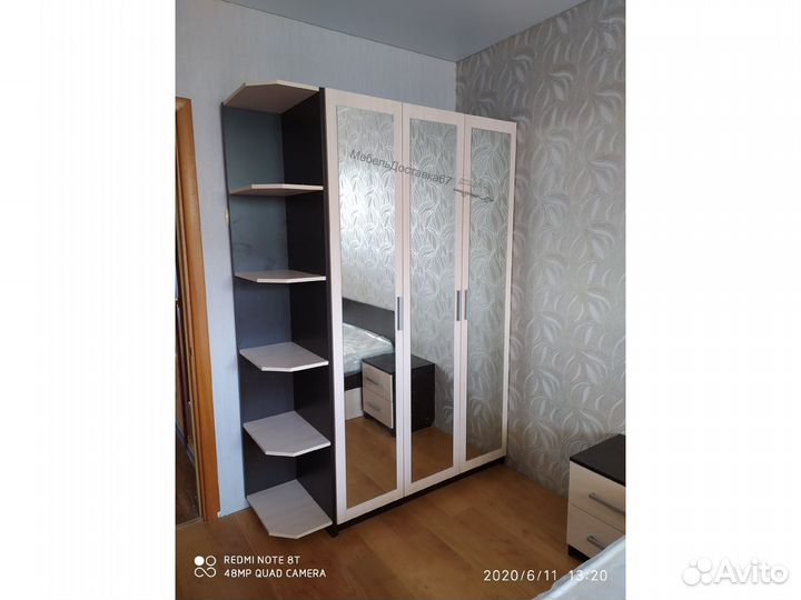 Шкаф 1,2м (без углового окончания) 3 зеркала