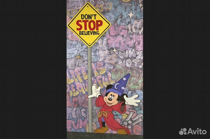 Большая картина Граффити Поп Арт на холсте Микки